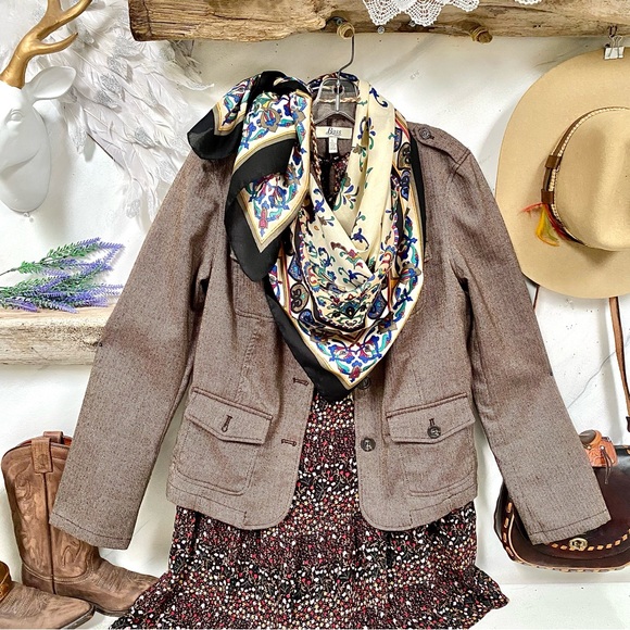 Farmhouse folk vintage floral boho scarf/wrap w southwestern prairie vibe - Picture 10 of 16